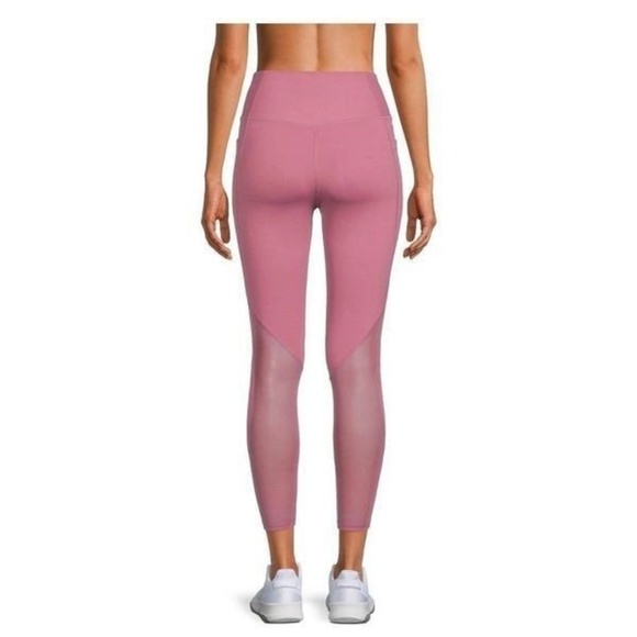 Pants - Pink rose athletic mesh detail leggings pants